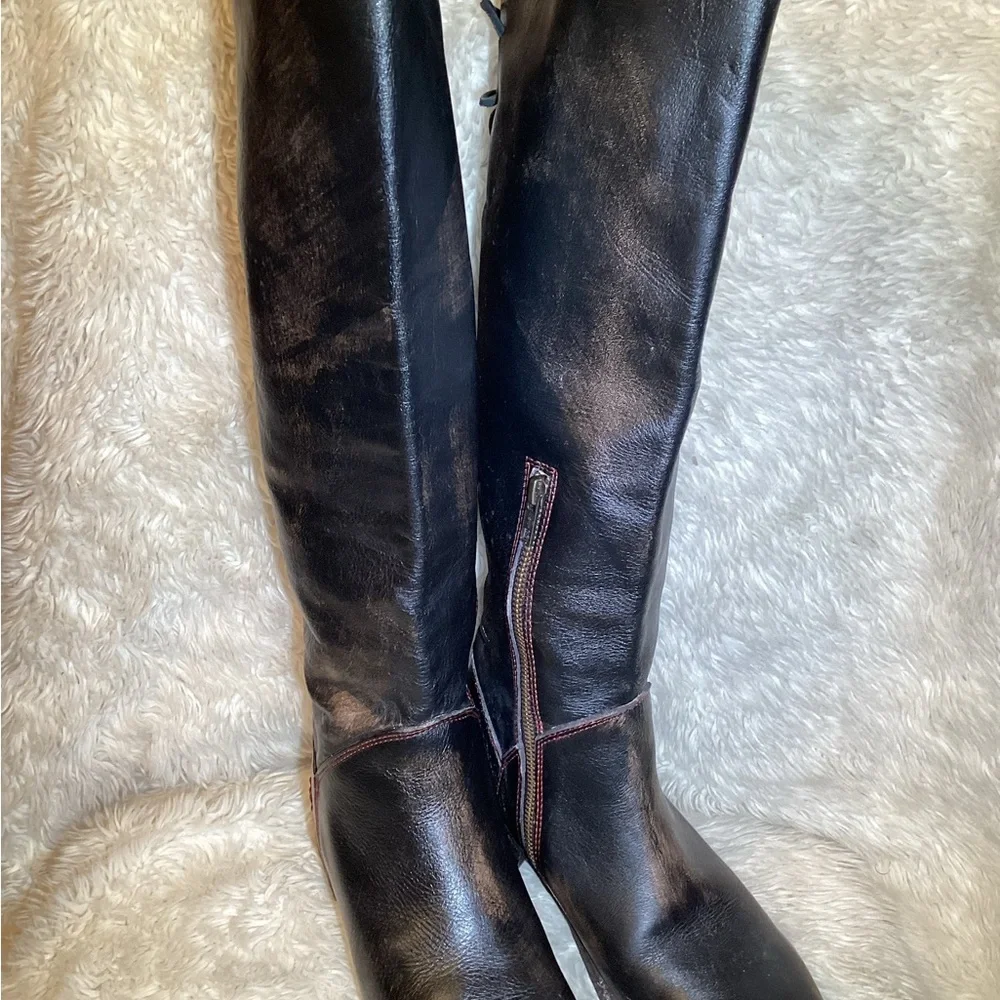 Bed/stu Manchester Black Knee-High Leather Boots size medium